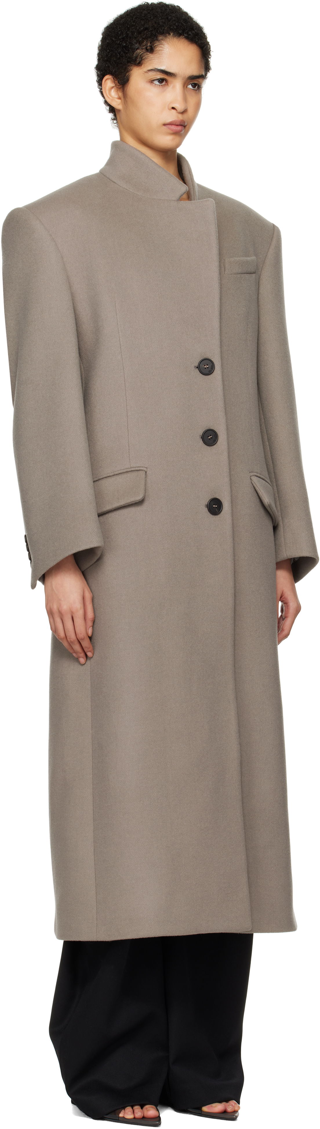 Kabáty The Attico Attico Long Coat Šedá | 250WCC00081 WWV058AA, 1