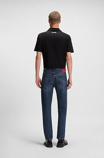 Džínsy BOSS Tapered-Fit Stretch Denim Jeans Modrá | 50542679, 1
