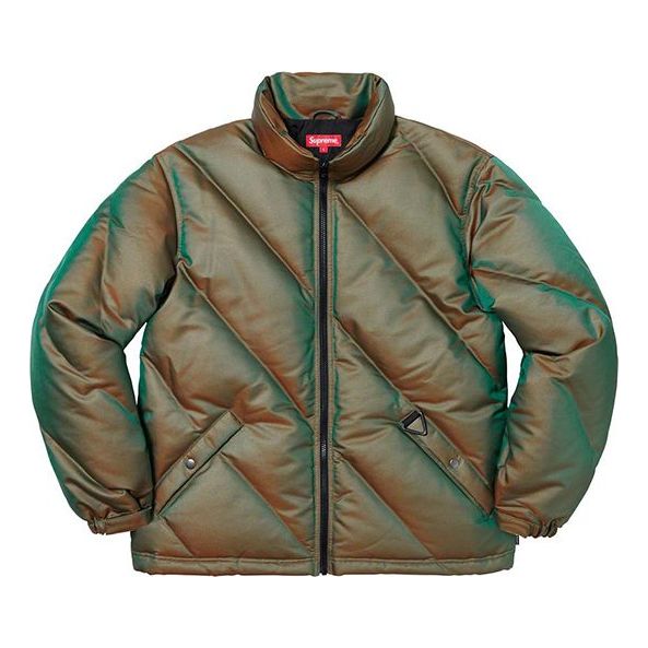 Prešívaná bunda Supreme Iridescent Puffy Jacket Supreme FW19 Week 11 Zelené | SUP-FW19-960