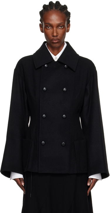 Kabáty Yohji Yamamoto Yohji Yamamoto Darts Pea Coat Čierna | FM-J53-103, 0
