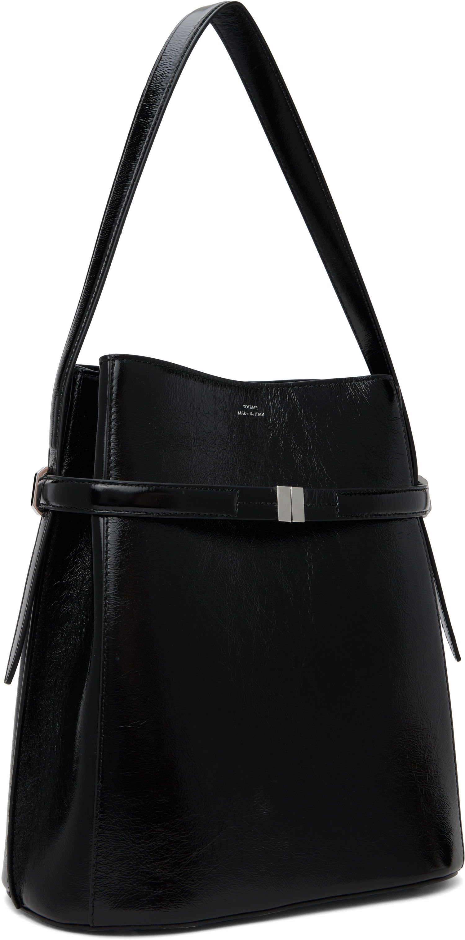 Tote bag TOTEME Totême Belted Naplack Leather Bucket Bag Čierna | 244-WAL0048-LE0046, 1