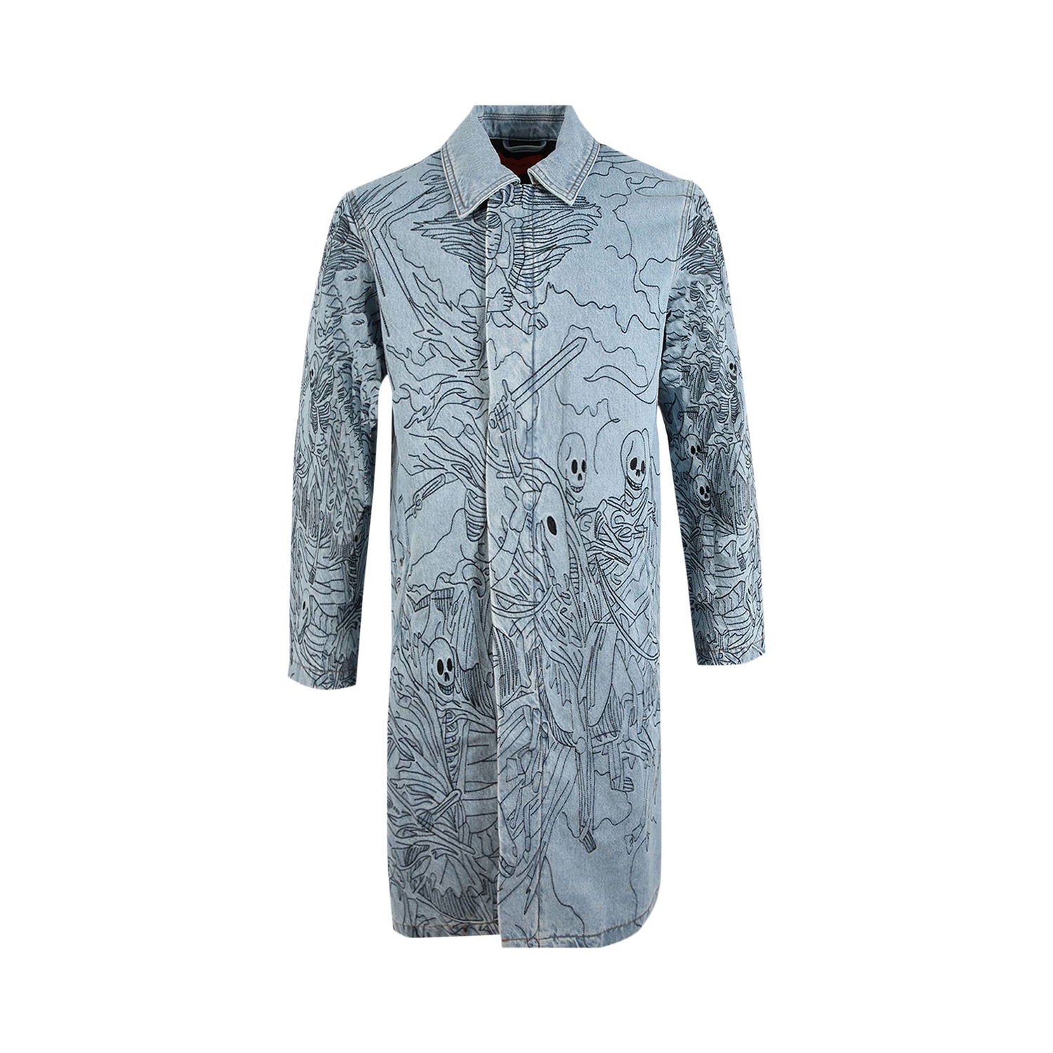 Kabáty Who Decides War Denim Four Horsemen Trenchcoat Tyrkysová | 2637 1SS220307DFHT SKY, 1