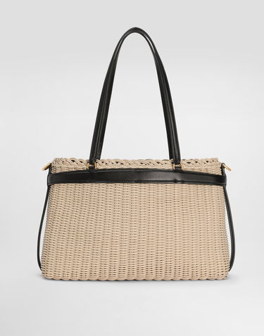 Tote bag Dolce & Gabbana Dolce & Gabbana Carla Wicker Tote Bag Béžová | BB7746A6M1089651, 3