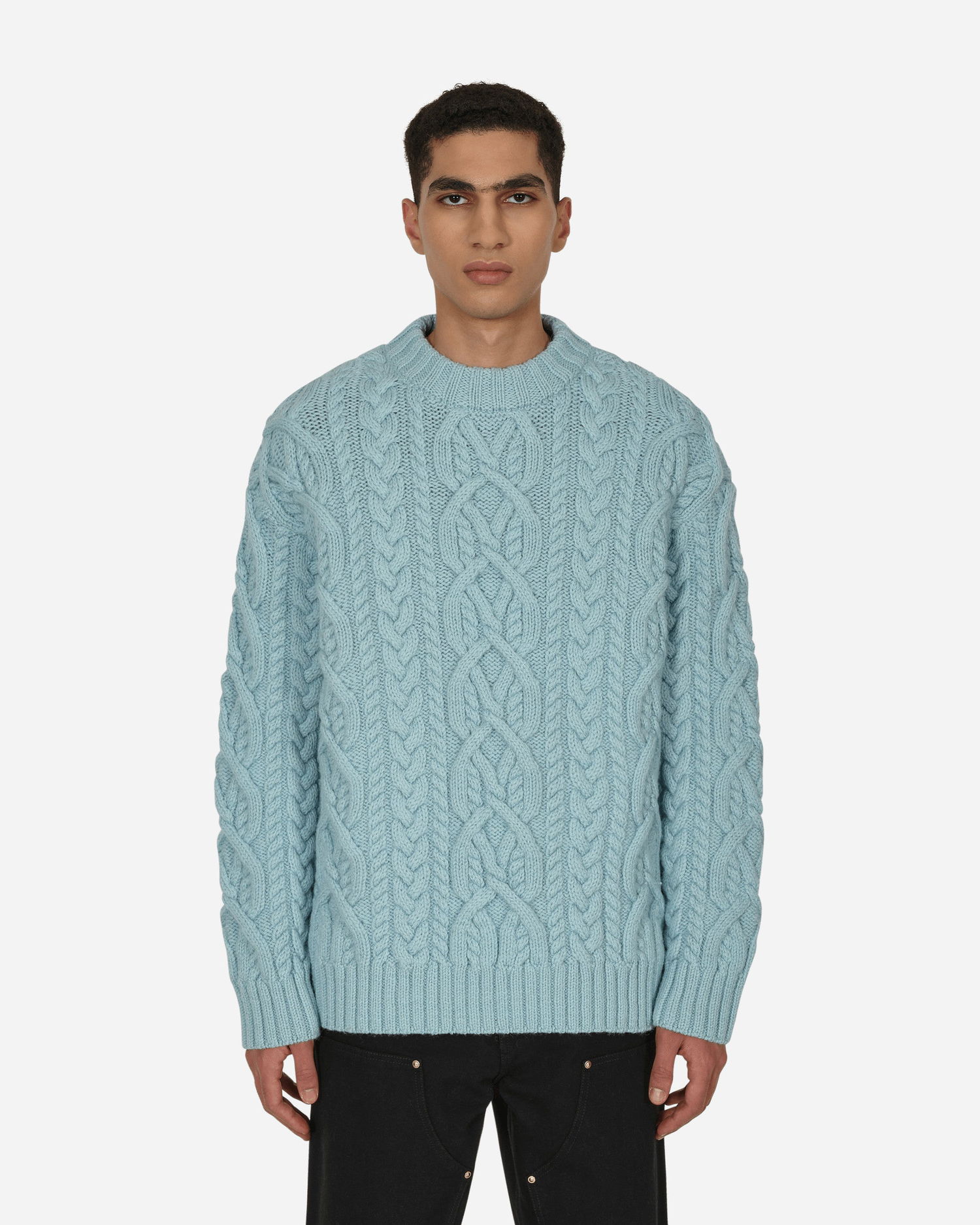 Košeľa Dries Van Noten Cable Knit Sweater Blue Tyrkysová | 222-021232-5707 505, 0