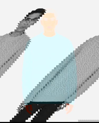 Košeľa Dries Van Noten Cable Knit Sweater Blue Tyrkysová | 222-021232-5707 505, 0