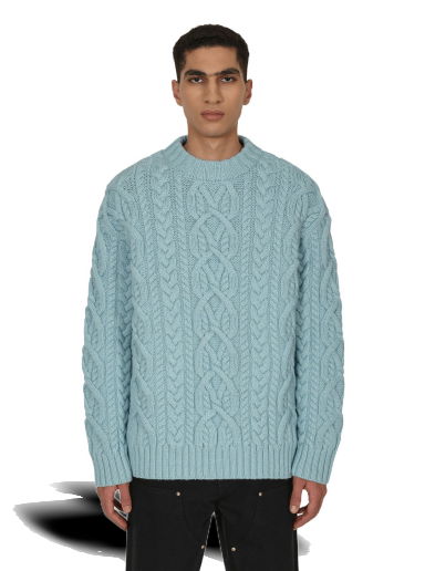 Košeľa Dries Van Noten Cable Knit Sweater Blue Tyrkysová | 222-021232-5707 505