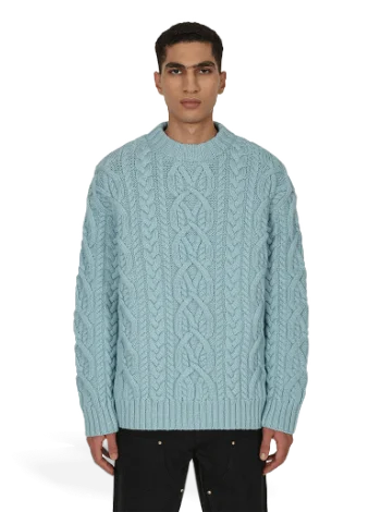 Dries Van Noten Cable Knit Sweater Blue 222-021232-5707 505