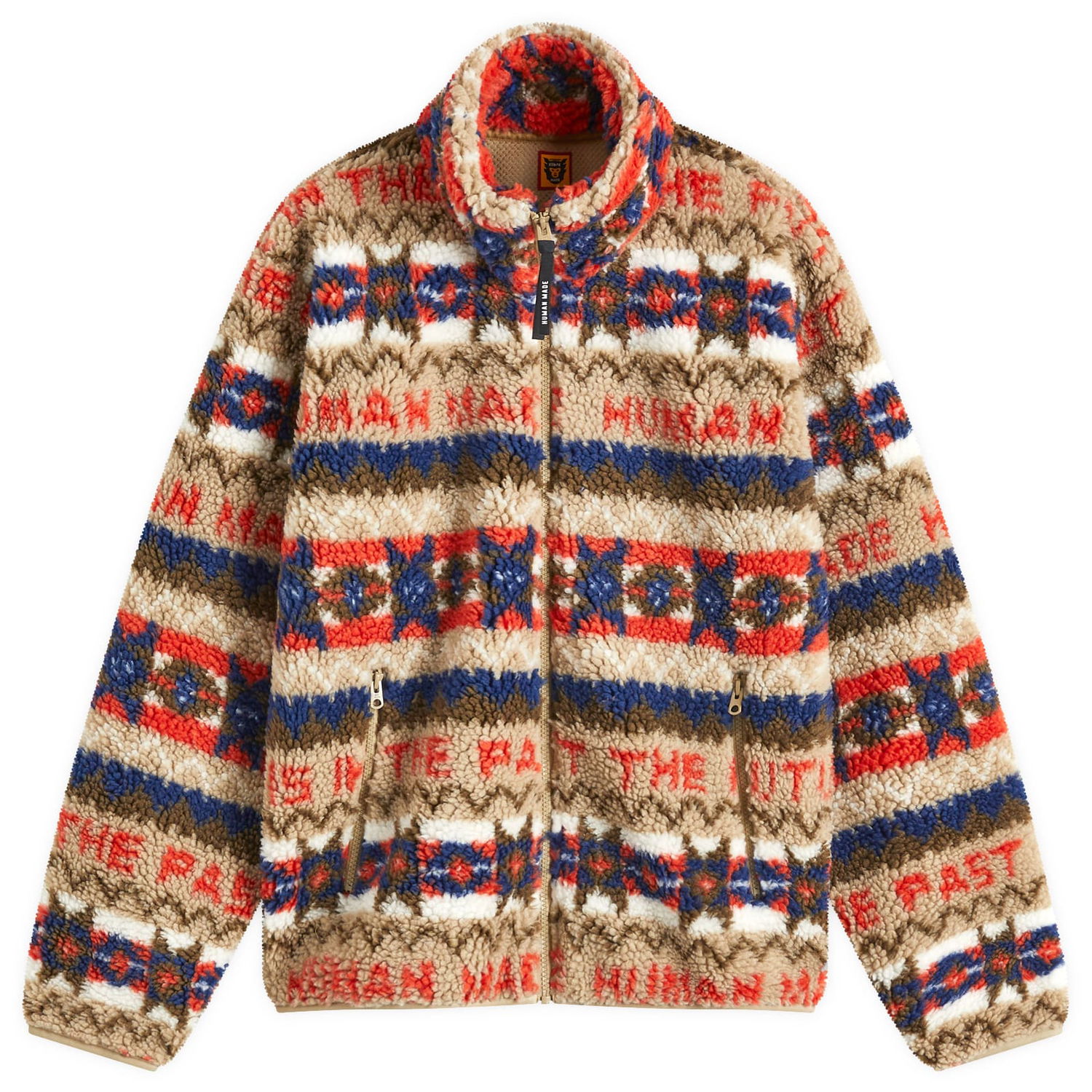 Sveter Human Made Human Made Nordic Fleece Jacket Hnedá | HM28JK039-BG, 1