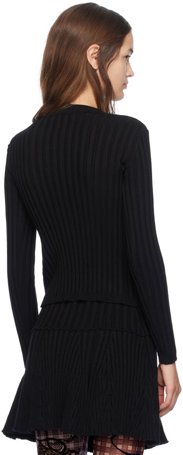 Sveter Chopova Lowena Black Fitted Cardigan With Heart-Shaped Pendant Čierna | 5196, 2