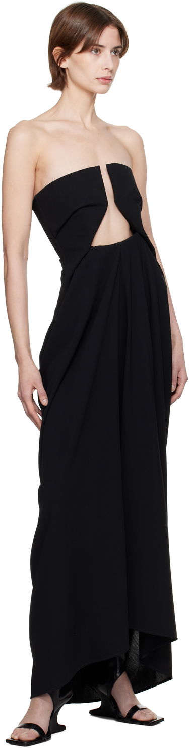 Šaty Rick Owens Rick Owens Hollywood Amphora Prong Maxi Dress Čierna | RP01E7547 WLP, 3