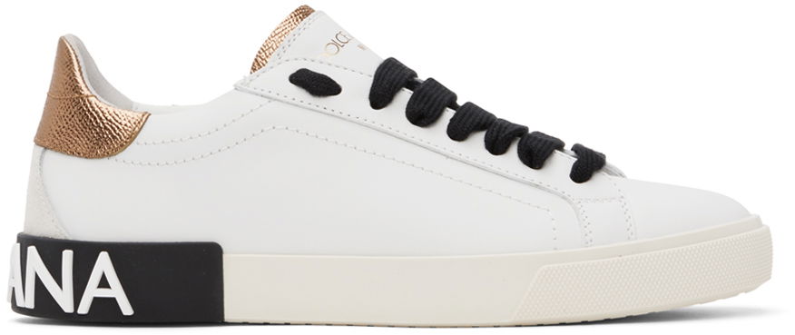 Tenisky a topánky Dolce & Gabbana White Portofino Vintage Sneakers Biela | CK2203 AM780, 0