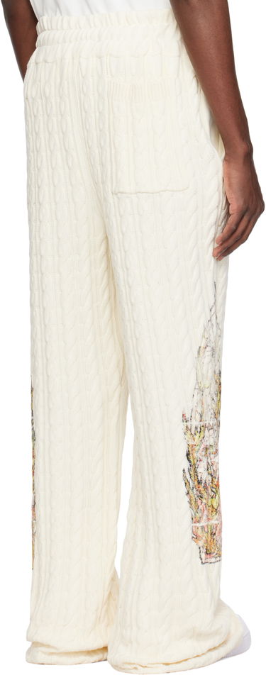 Tepláky Who Decides War Who Decides War Flame Glass Cable Knit Sweatpants Biela | 1120770019SS25, 2