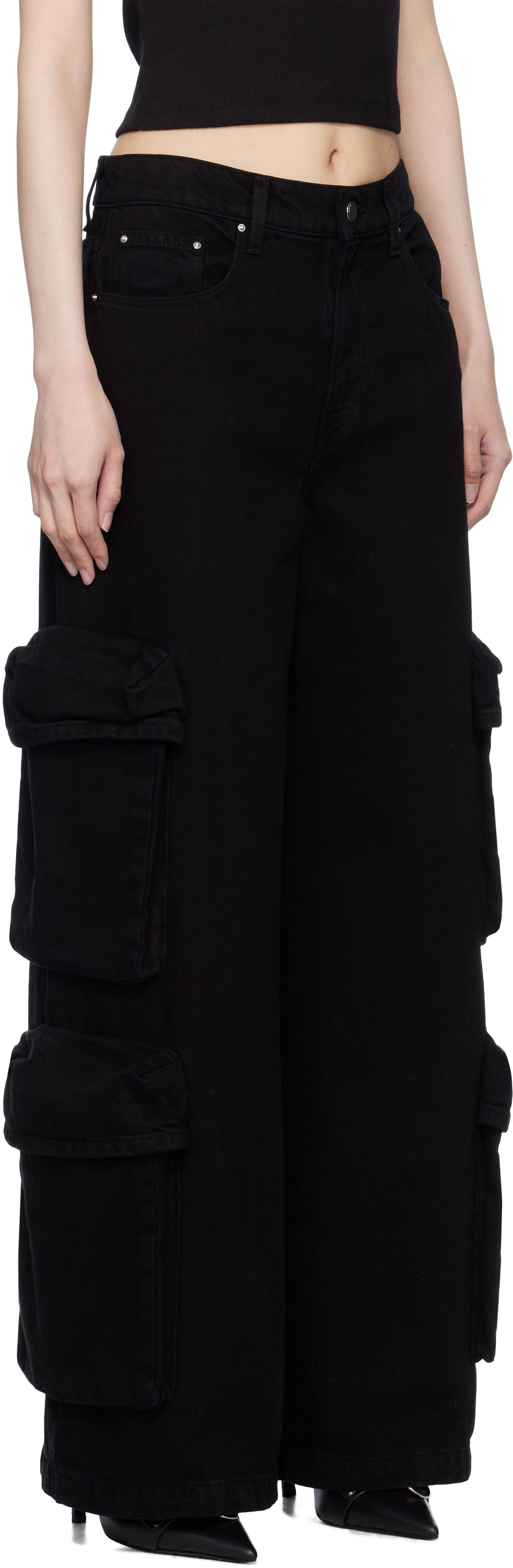 Cargo nohavice AMIRI AMIRI Baggy Denim Cargo Pants Čierna | AWDNCG1015, 1