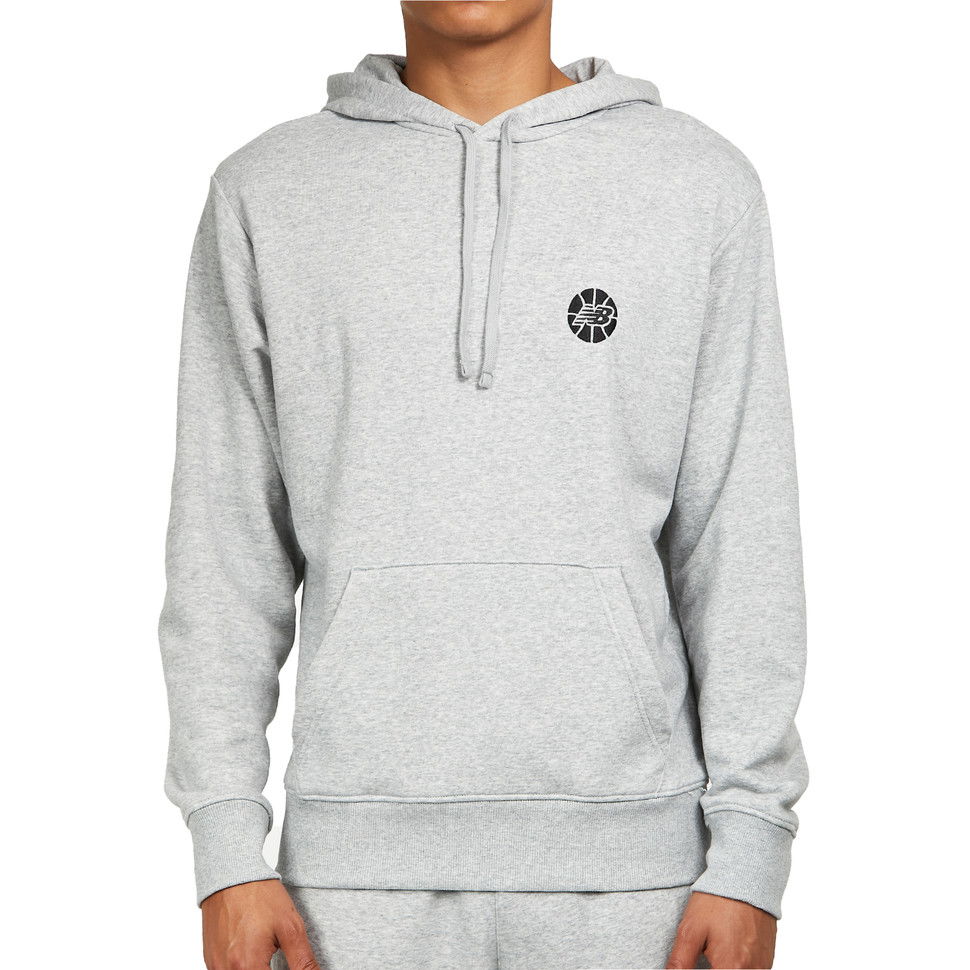 Mikina New Balance Hoops Essentials Fundamental Hoodie Šedá | MT23581_AG, 0