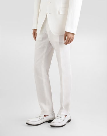 Nohavice Dolce & Gabbana Tailored Linen Pants Biela | GY6IETGJ072W0111, 3