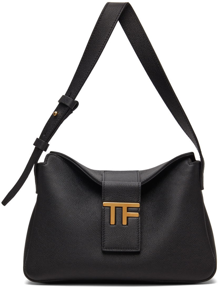 Taška cez rameno Tom Ford TOM FORD Mini Calfskin Shoulder Bag Čierna | L1581T-LCL297