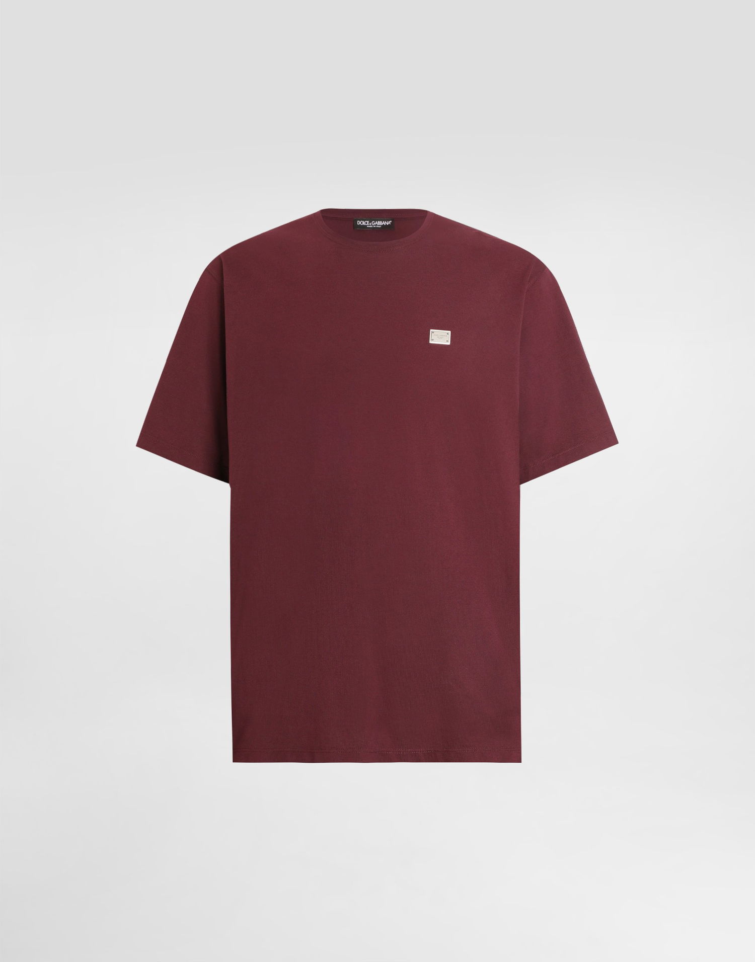 Tričko Dolce & Gabbana Dolce & Gabbana Cotton T-Shirt with Logo Tag Vínová | G8SE3TFU7ENF0130, 0