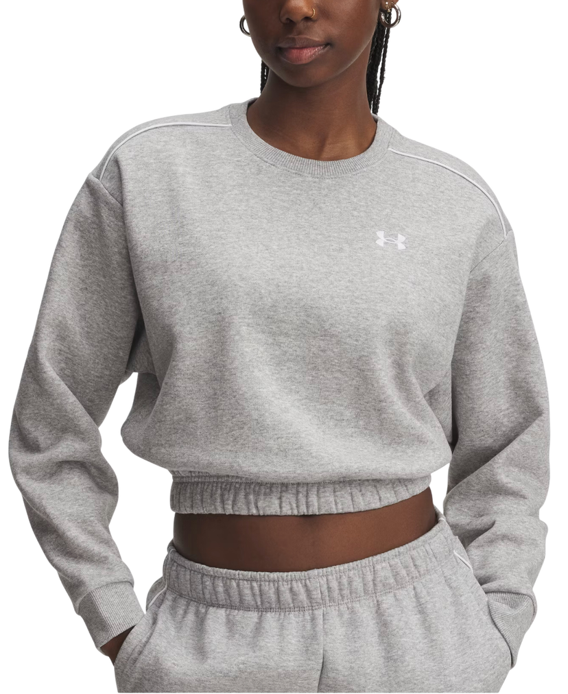 Mikina Under Armour Cropped Rival Fleece Piped Crew Sweatshirt Šedá | 6007035-011