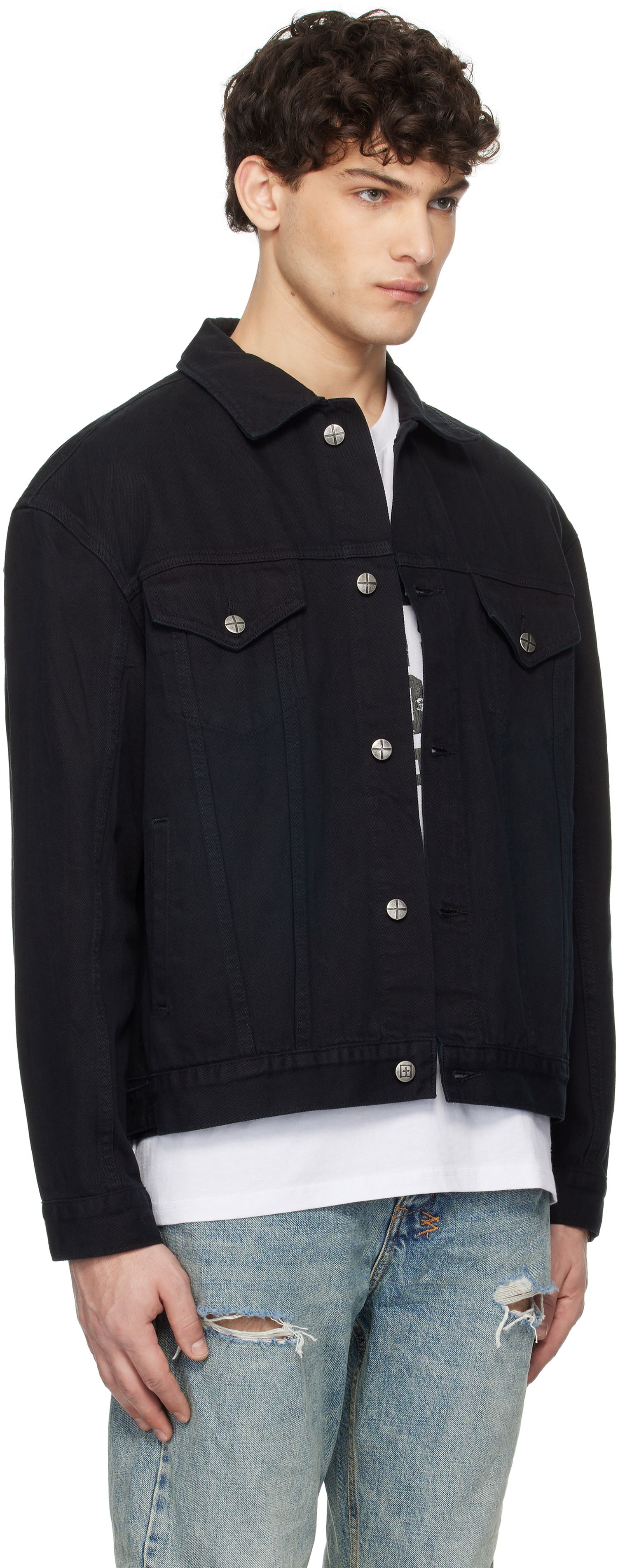 Bunda Ksubi Oh G Replica Eagle Denim Jacket Čierna | MPS25JK004, 1