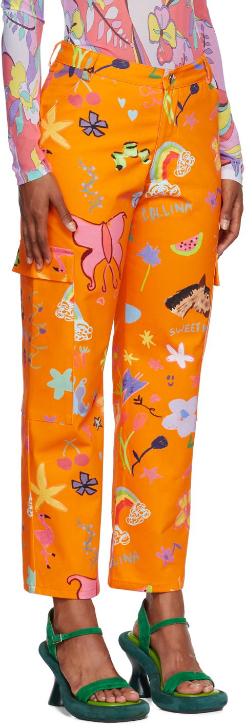 Cargo nohavice Collina Strada Collina Strada Chason Printed Cargo Pants Oranžová | XX6293, 1