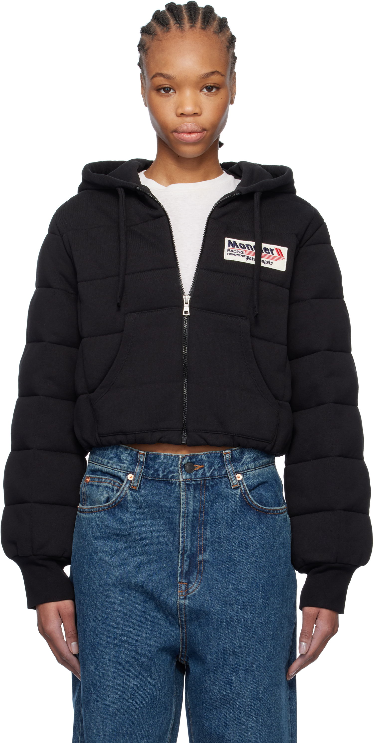 Mikina Moncler Moncler Genius x Palm Angels Zip-Up Down Hoodie Čierna | J209L8G00007899V4, 0