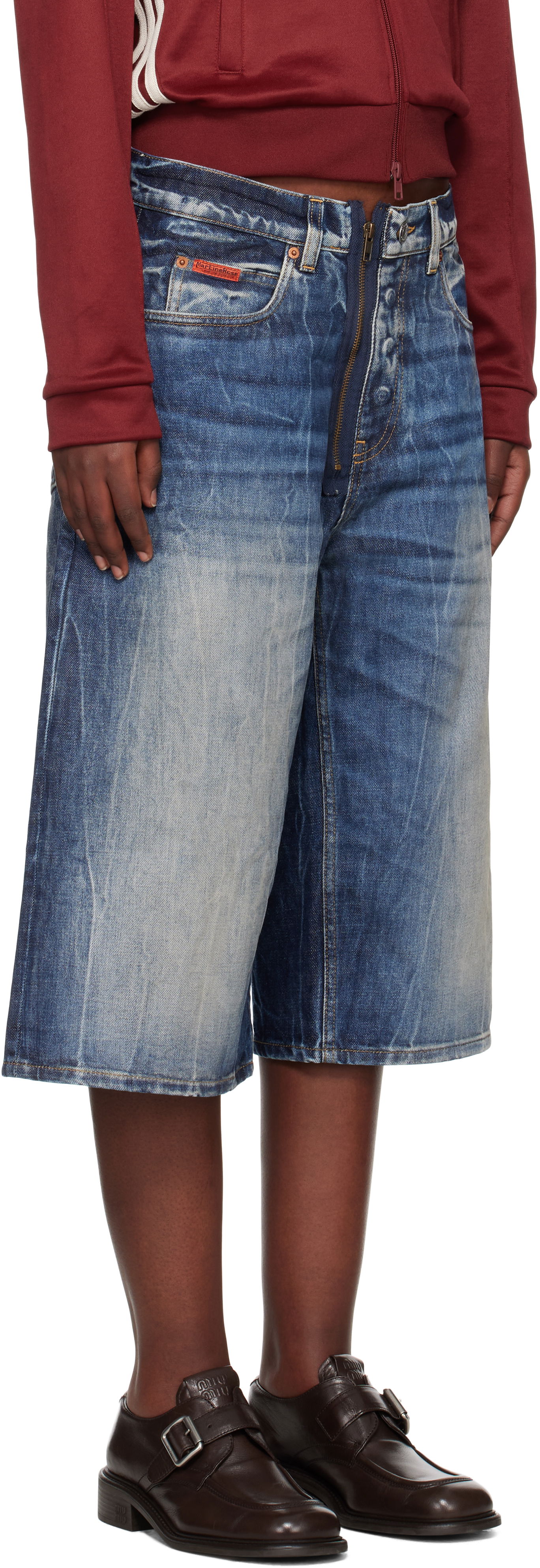 Šortky Martine Rose Martine Rose Zip Denim Shorts Modrá | 247WD07515, 1