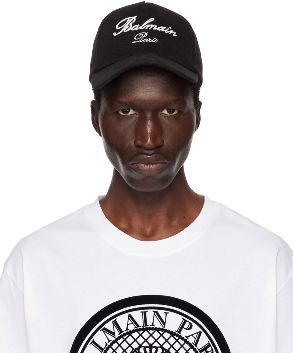 Šiltovka Balmain Black Signature Embroidery Cap Čierna | DH1XA231CD29, 0
