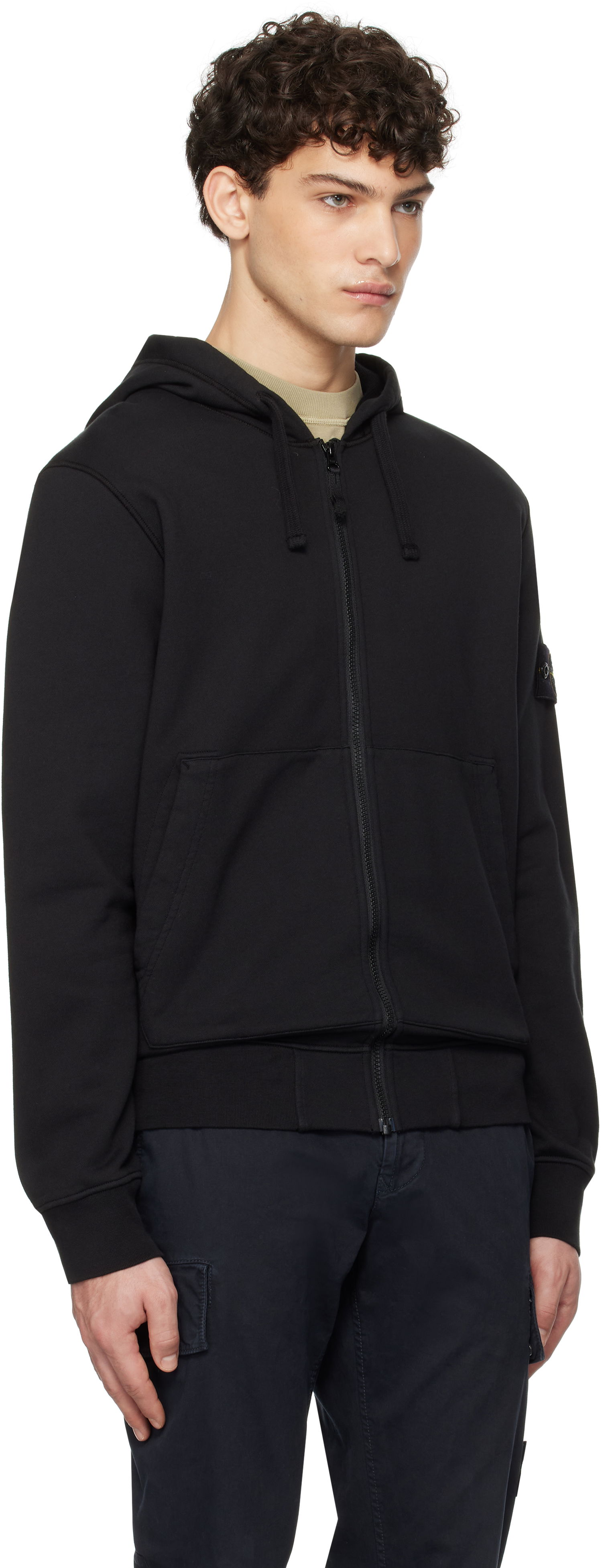 Mikina Stone Island Diagonal Fleece Old Effect Hoodie Čierna | K1S156100042S0051, 1