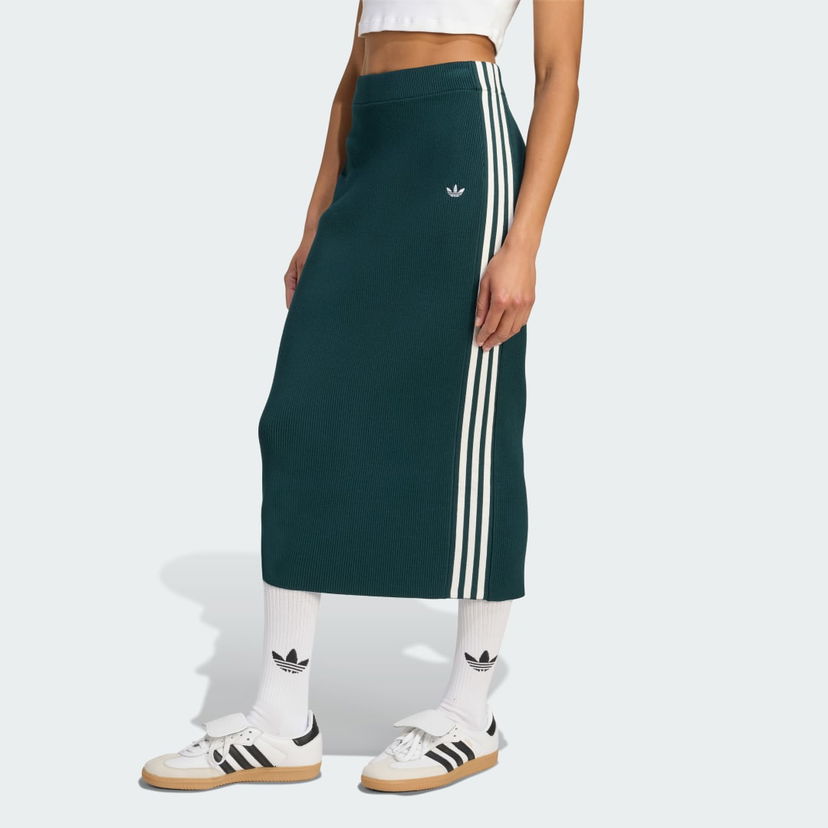 Sukňa adidas Performance Adicolor 3-Stripes Knit Skirt Zelené | JW2662
