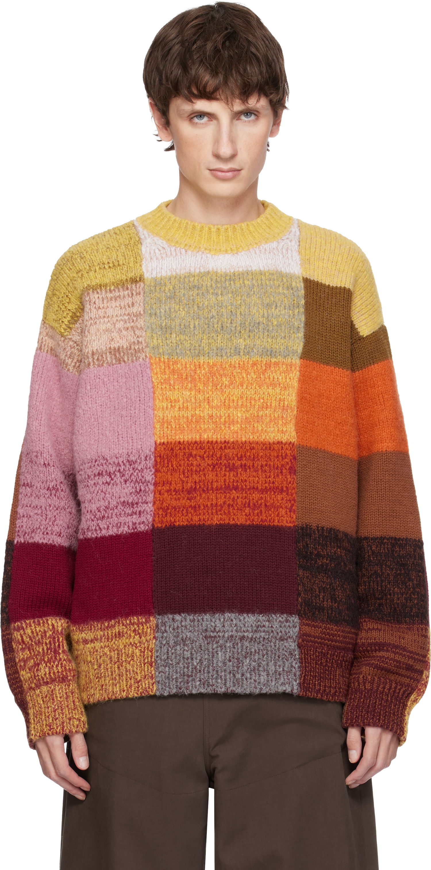 Sveter Dries Van Noten Dries Van Noten Patchwork Wool Sweater Rôznofarebný | 252-021234-2725, 0