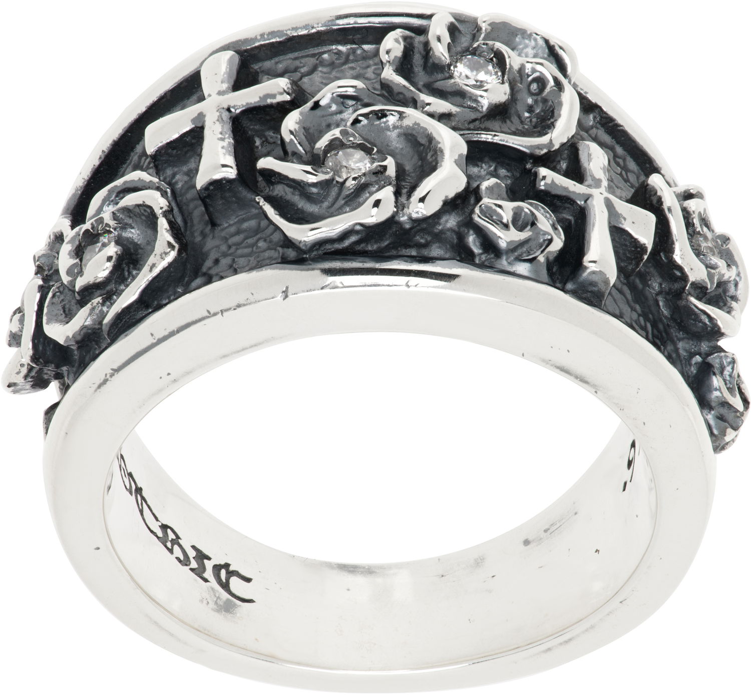 Prsteň Yohji Yamamoto Yohji Yamamoto Rose Ring with Crosses Metalická | HP-A14-662, 0