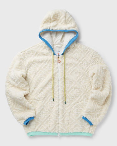 Bunda Casablanca Monogram Fleece Hooded Jacket Biela | MPF25-JTP-373-01, 0