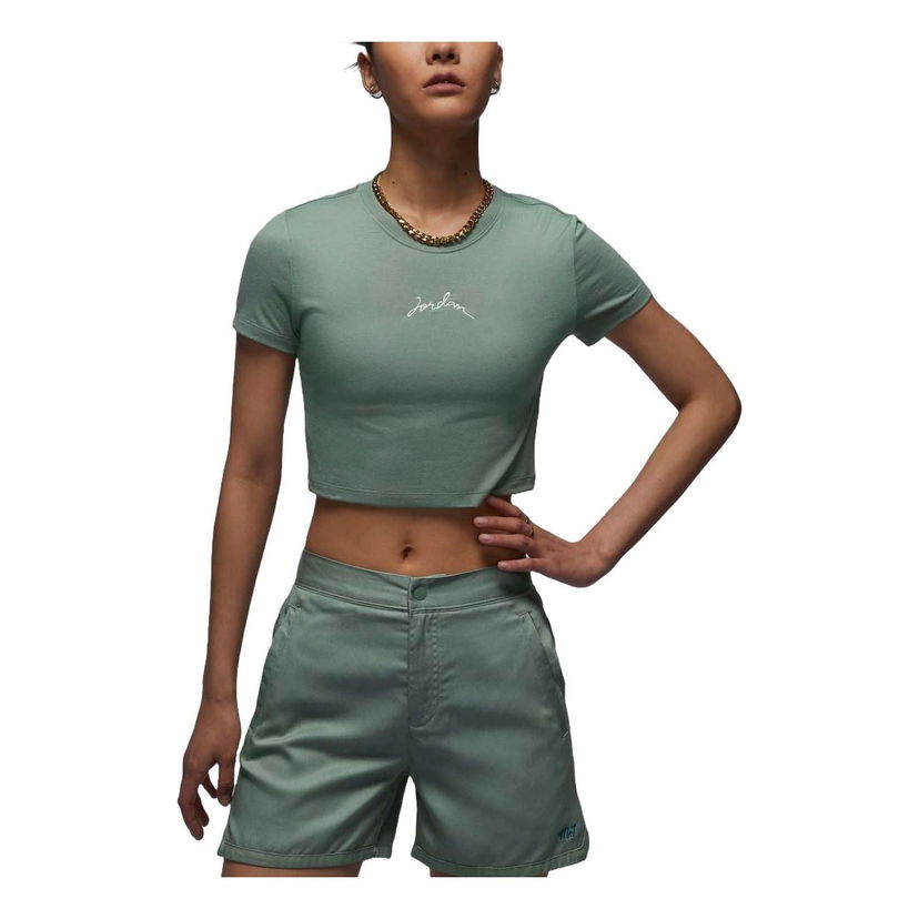 Crop Top Jordan Graphic Slim Fit Crop T-Shirt Zelené | FN5721-304