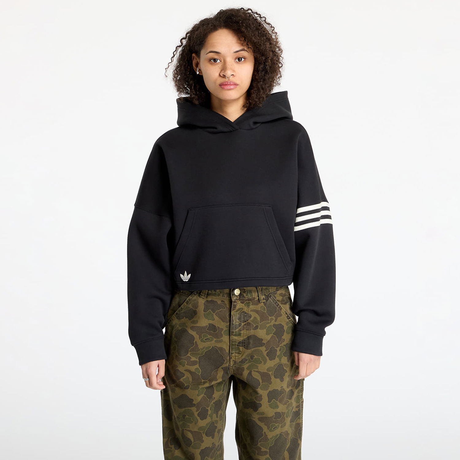 Mikina adidas Originals Neuclassics Cropped Hoodie Čierna | JI8500, 0