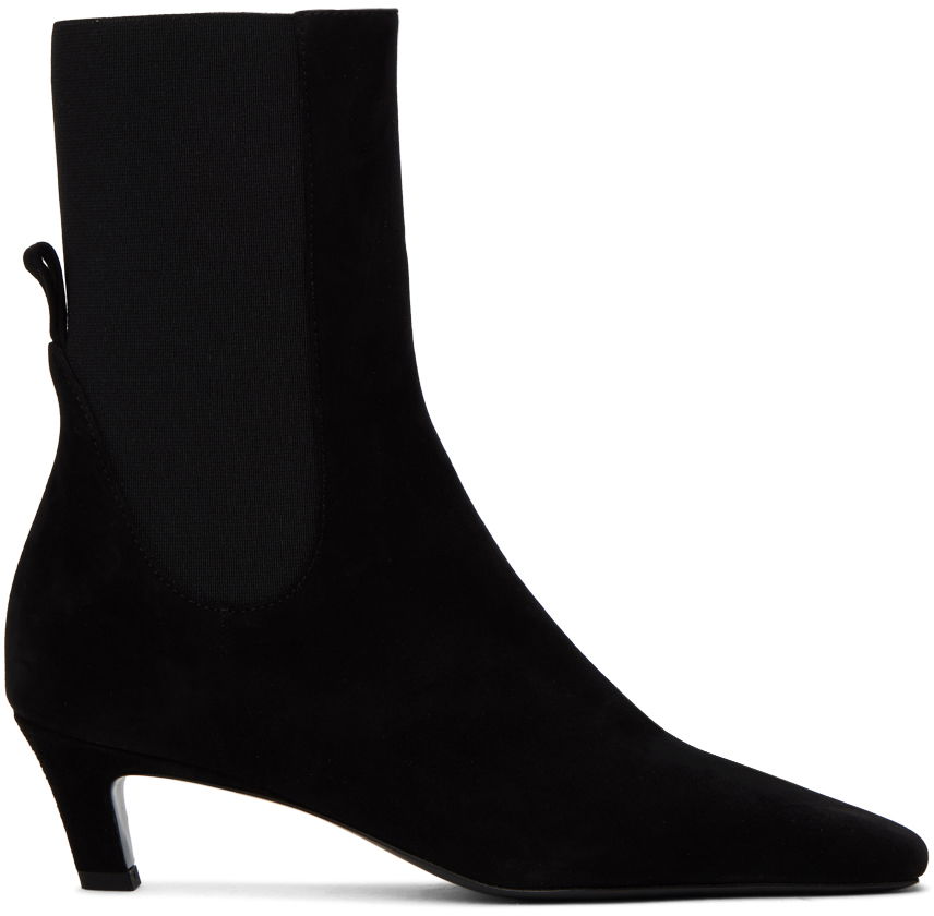 Tenisky a topánky TOTEME The Mid Heel Suede Boots Čierna | 221-907-836, 0