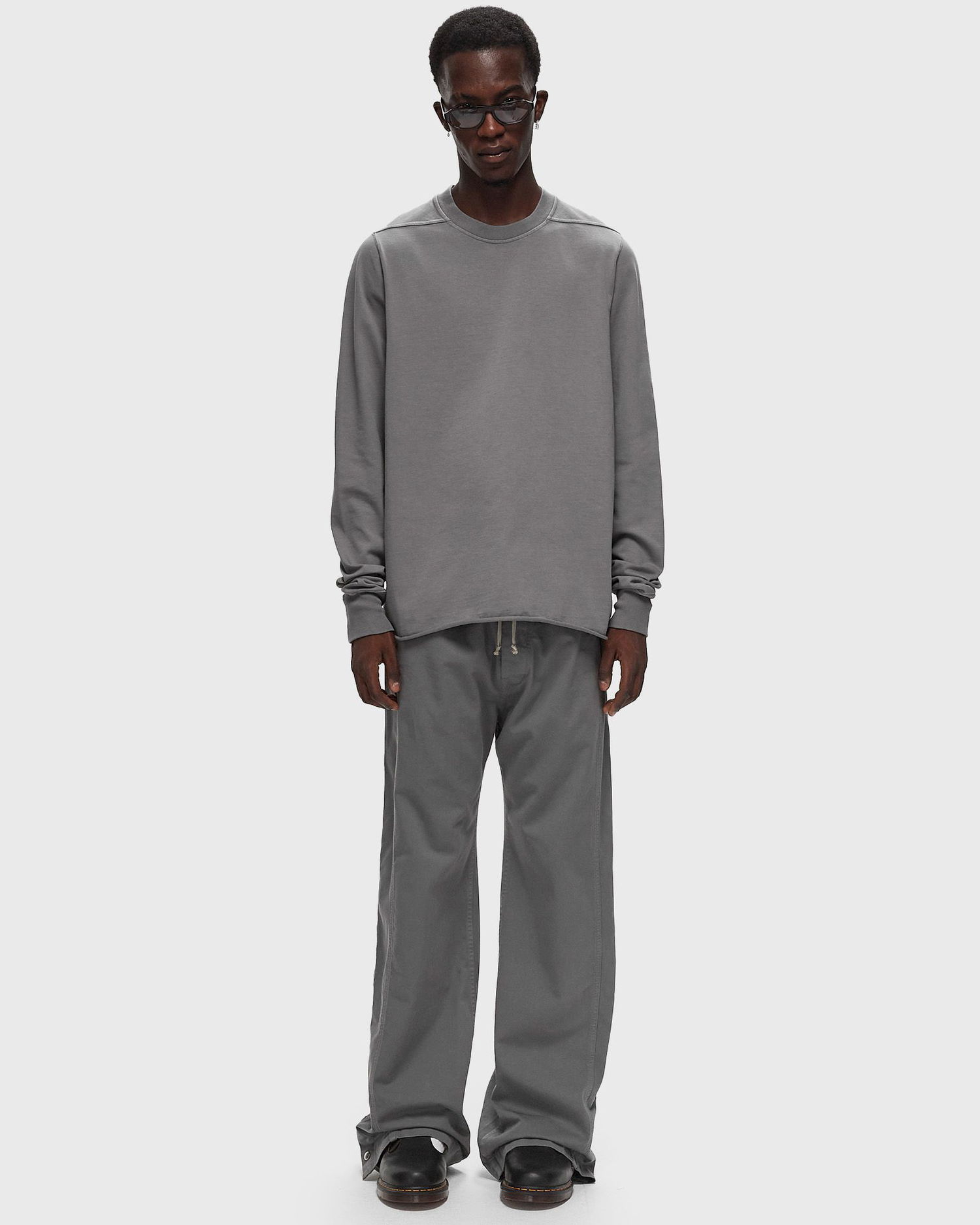 Mikina Rick Owens DRKSHDW KNIT T-SHIRT-CREWNECK SWEAT Šedá | DU02D2279-RIGP-88, 1