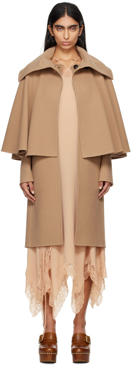Kabáty CHLOÉ Wool & Cashmere Coat Hnedá | CH24AMA10071, 0