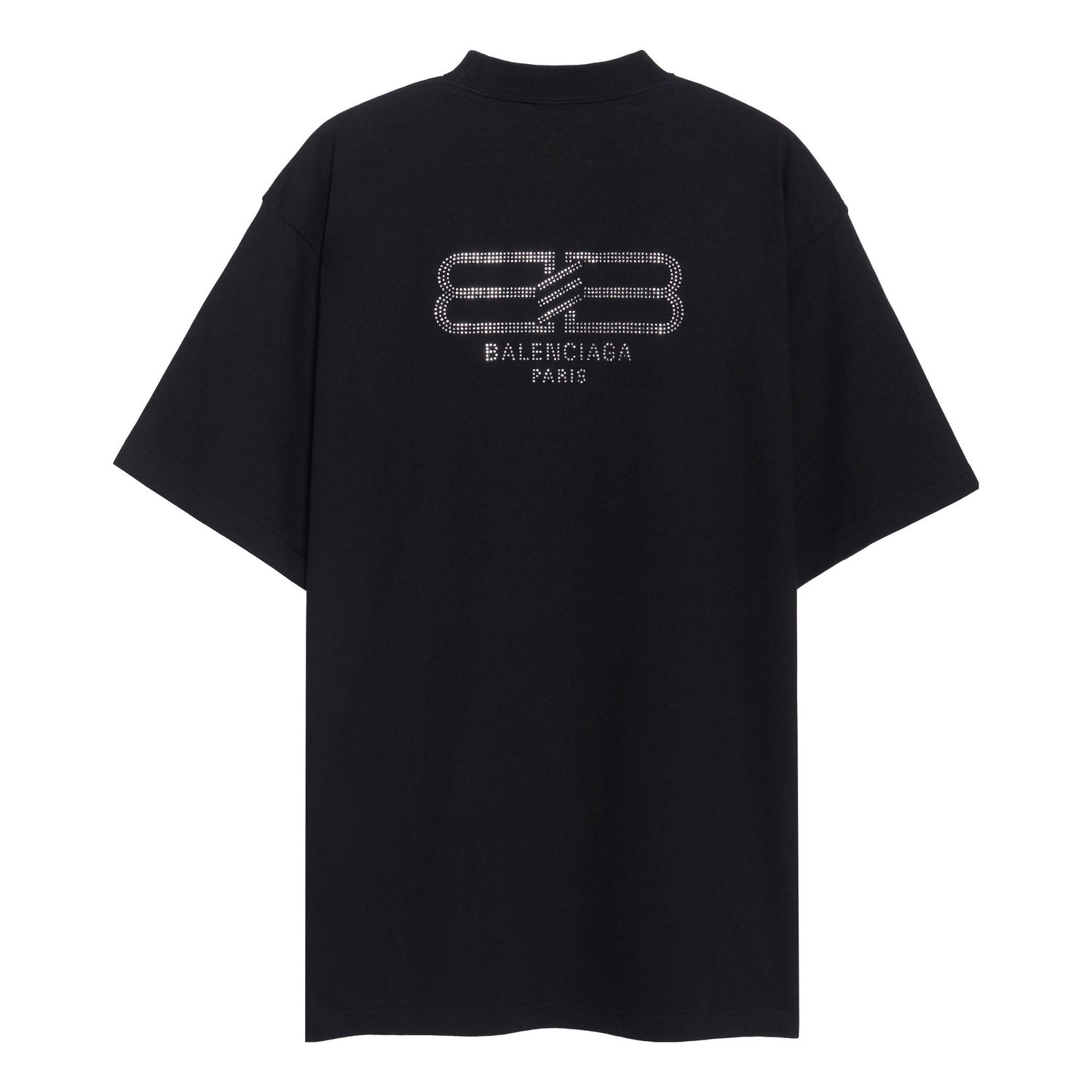 Tričko Balenciaga BB Paris Strass Medium Fit T-Shirt Čierna | 739784TOVU81055, 0