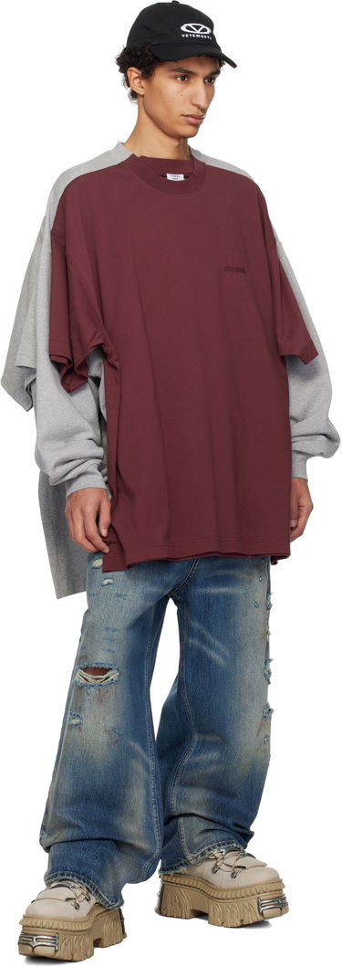 Tričko VETEMENTS Vetements Runway Merged T-Shirt Sweatshirt Vínová | UA66CW630G, 3