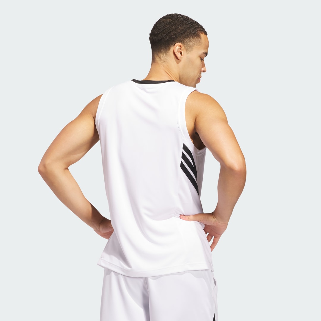 Tielko adidas Performance Basketball Legends Tank Top Biela | JN4745, 1