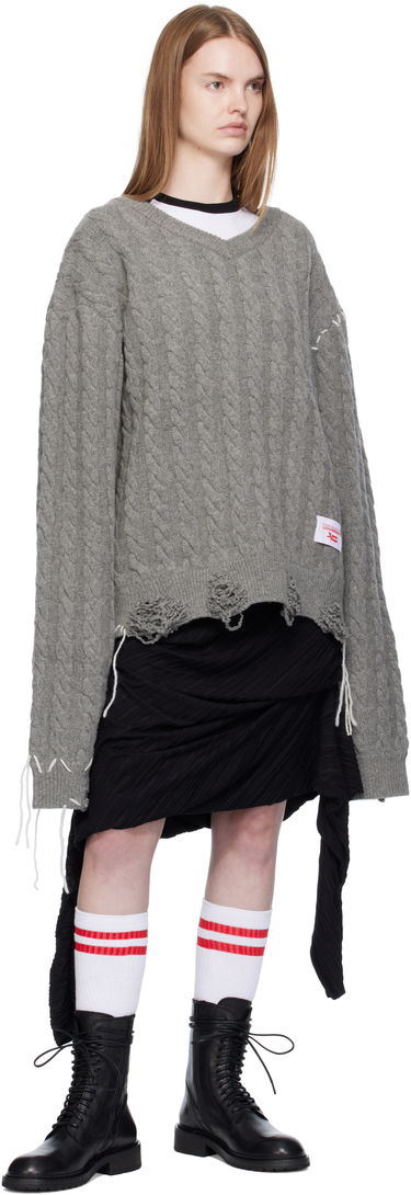 Sveter Charles Jeffrey Loverboy Charles Jeffrey LOVERBOY Label Cable Knit Sweater Šedá | 52090301, 3
