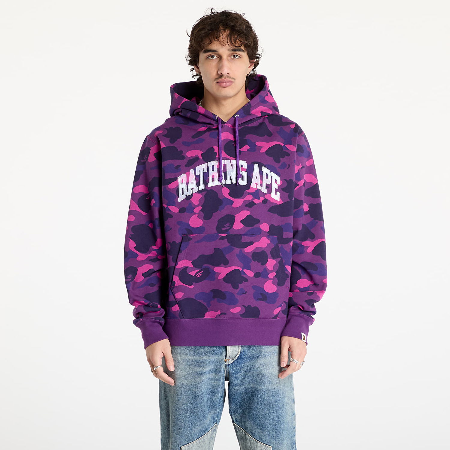 Mikina BAPE Camo Print Pullover Hoodie Fialová | 001PPK801011M PUR, 0