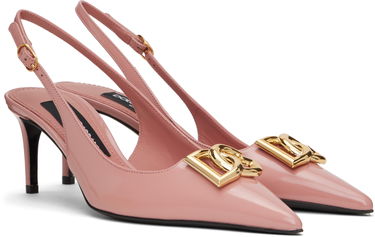 Tenisky a topánky Dolce & Gabbana Dolce&Gabbana Polished Calfskin Slingback Heels Ružová | CG0894 A1037, 3