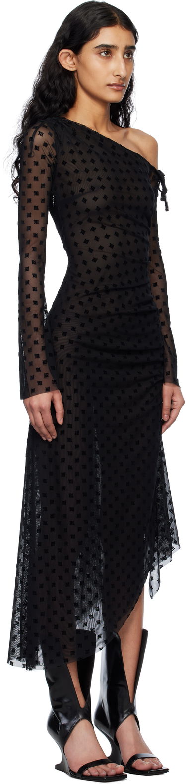 Šaty MISBHV MISBHV Monogram Dropped Shoulder Midi Dress Čierna | 250W813, 1