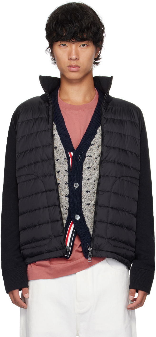 Bunda Moncler Black Quilted Down Cardigan Jacket Čierna | J20919B50700A9341, 0
