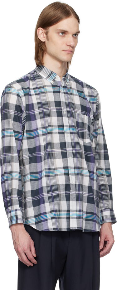 Košeľa Comme des Garçons Comme des Garçons Shirt Yarn Dyed Check Poplin Shirt Fialová | FO-B010-051, 1