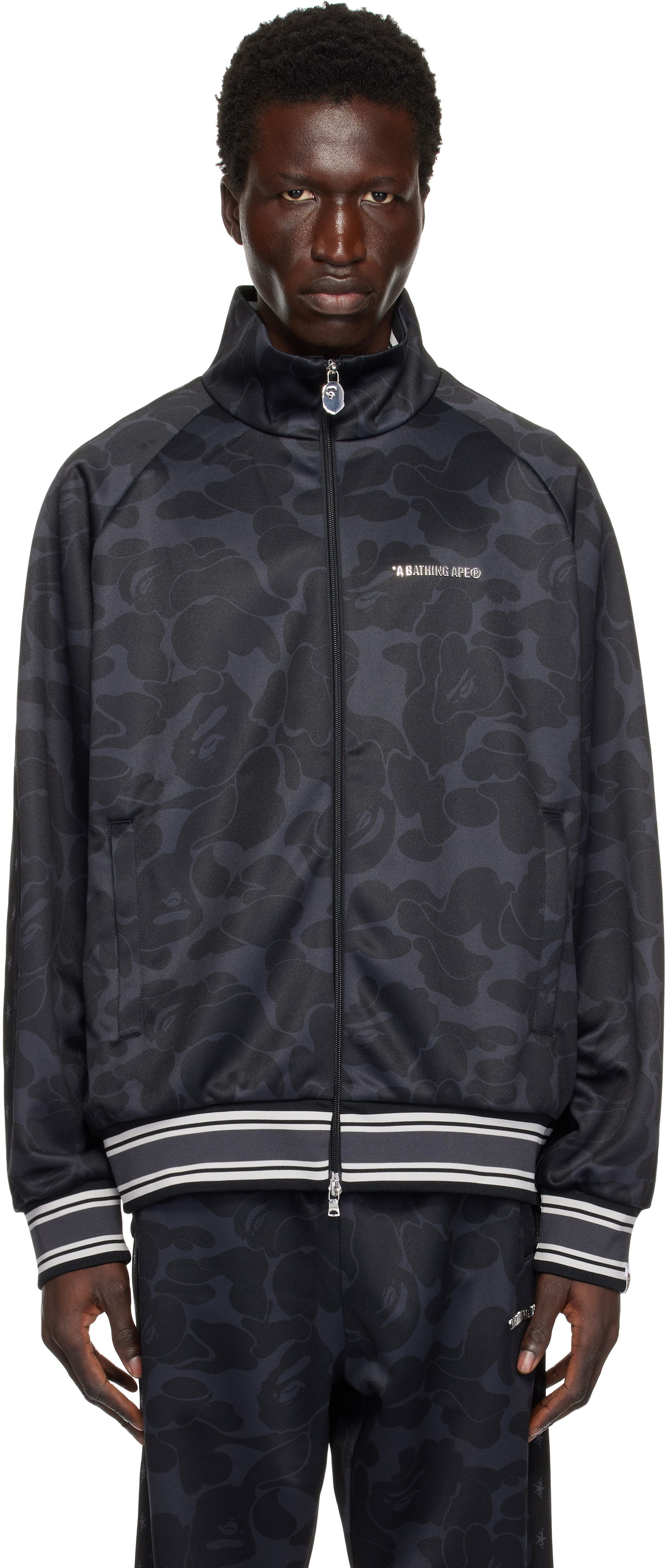 Bomber bunda BAPE Camo Print Track Jacket Čierna | 0ZXSWM115314NBKX, 0