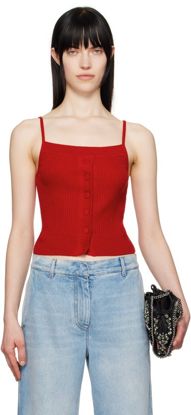 Tielko Dries Van Noten Dries Van Noten Wool Straight Neck Tank Top Červená | 251-011209-1713, 0