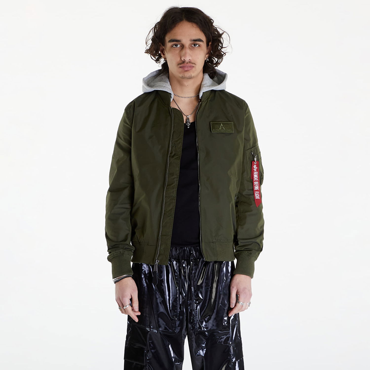 Bunda Alpha Industries MA-1 TT Hood Dark Green Zelené | 196108 257, 0