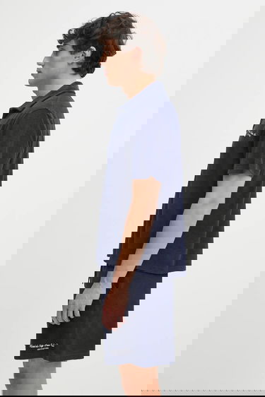 Polo tričko Sporty & Rich Eden Script Terry Polo Shirt Navy | TO03260673BL106, 1